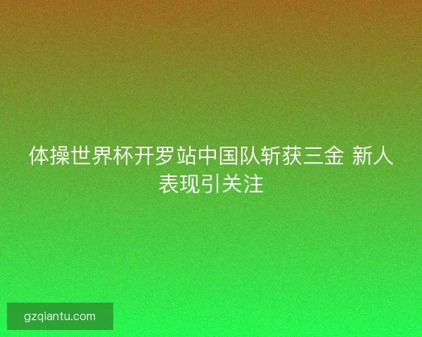 体操世界杯开罗站中国队斩获三金 新人表现引关注
